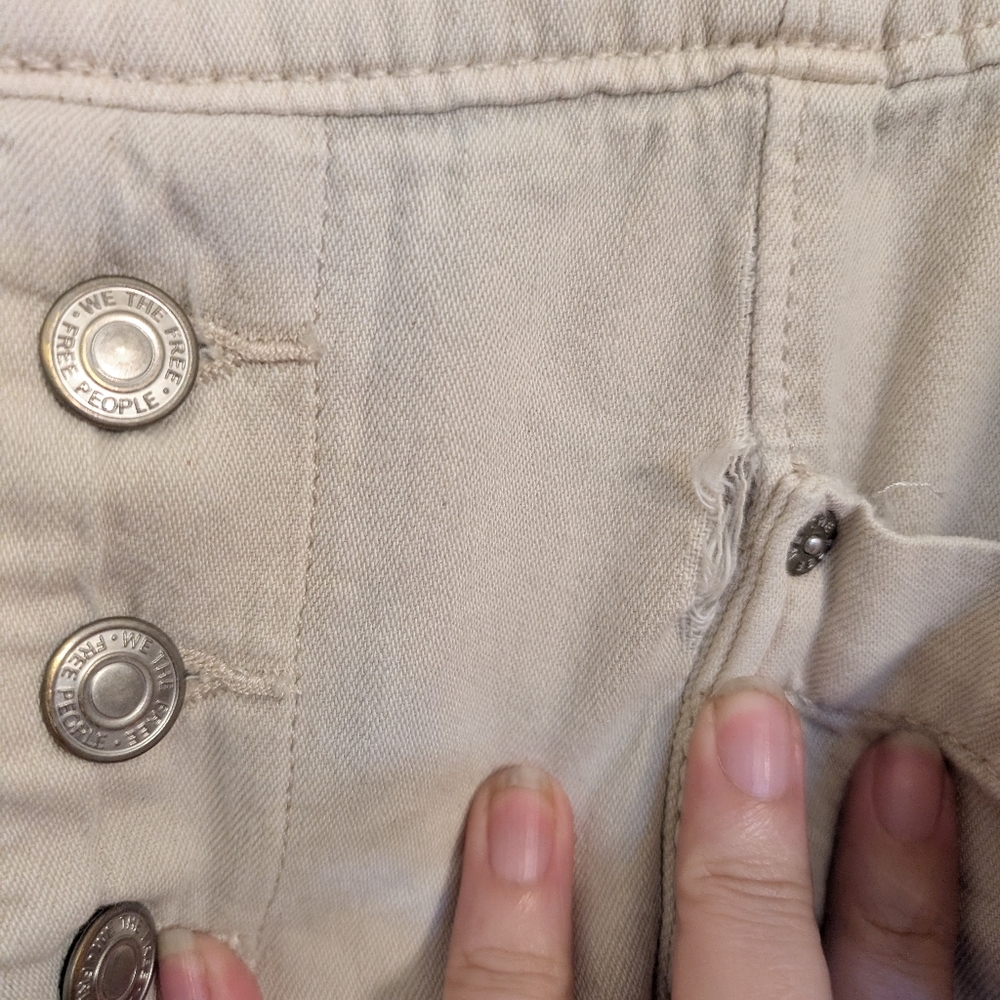 Free People Cream Cropped Jeans size 16 - Picture 5 of 8